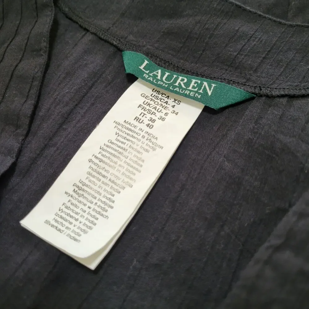 Lauren by Ralph Lauren Crushed Farrah Swim Cover-Up Dress Black NWT Size XS_9